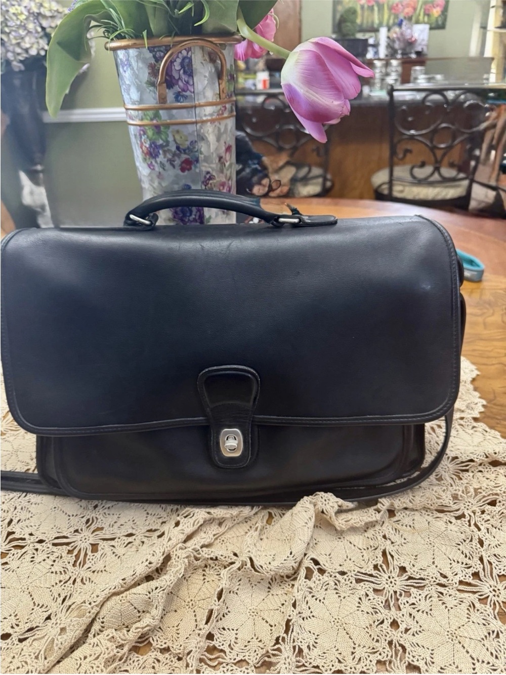 Coach Metropolitan 5180 Briefcase handbag Blk 1997  Devil Wears Prada 2 euc